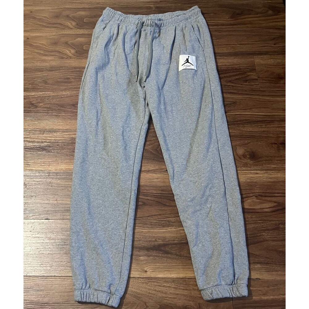 Jordan Flight MVP Men's Fleece Pants Grey Heather Size Medium Cotton DQ7468-091